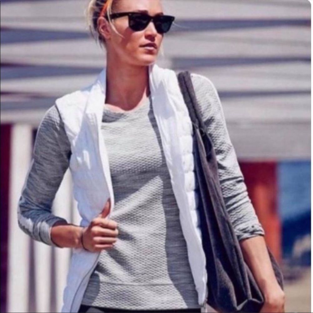 Athleta snowscape crewneck marbled sweater small